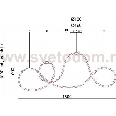 Люстра с гибким неоном Arte lamp A2850SP-80PB бронза