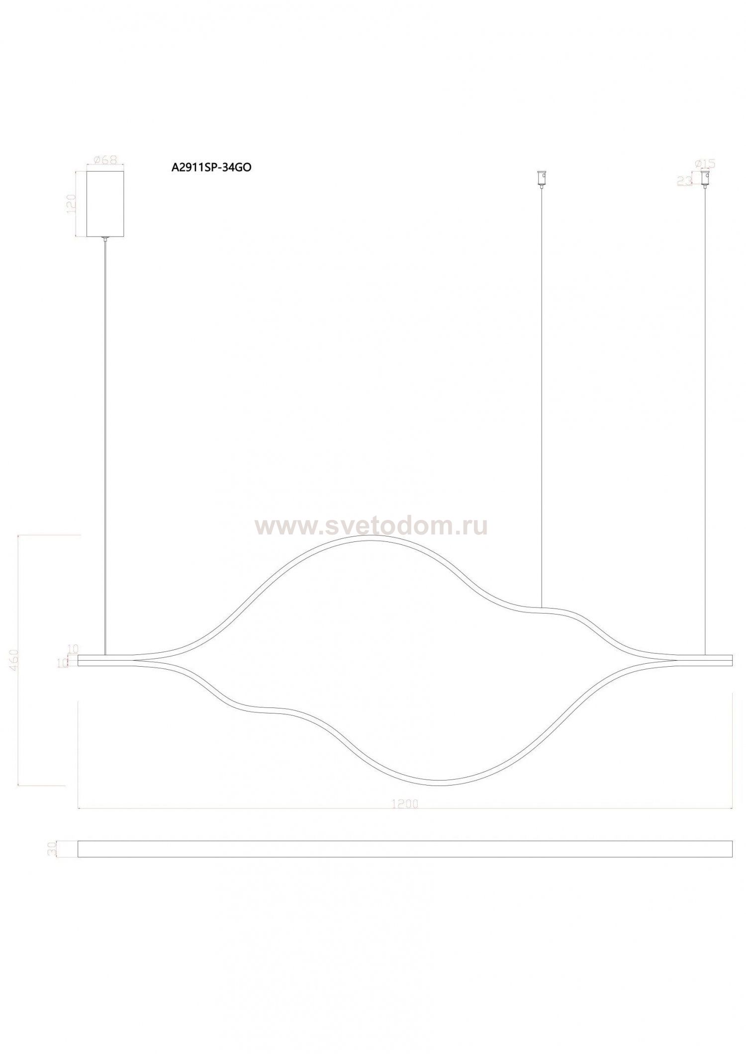 Подвесная люстра Arte Lamp A2911SP-34GO ODYSSEY