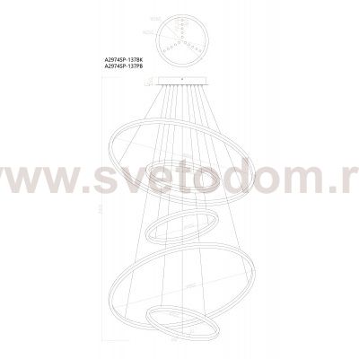 Подвесная люстра Arte Lamp A2974SP-137PB ARCANE