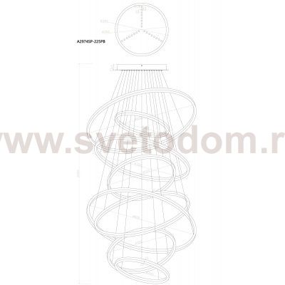 Подвесная люстра Arte Lamp A2974SP-225PB ARCANE
