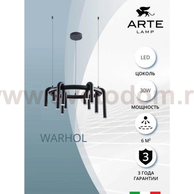 Светильник подвесной Arte Lamp A3258LM-30BK WARHOL