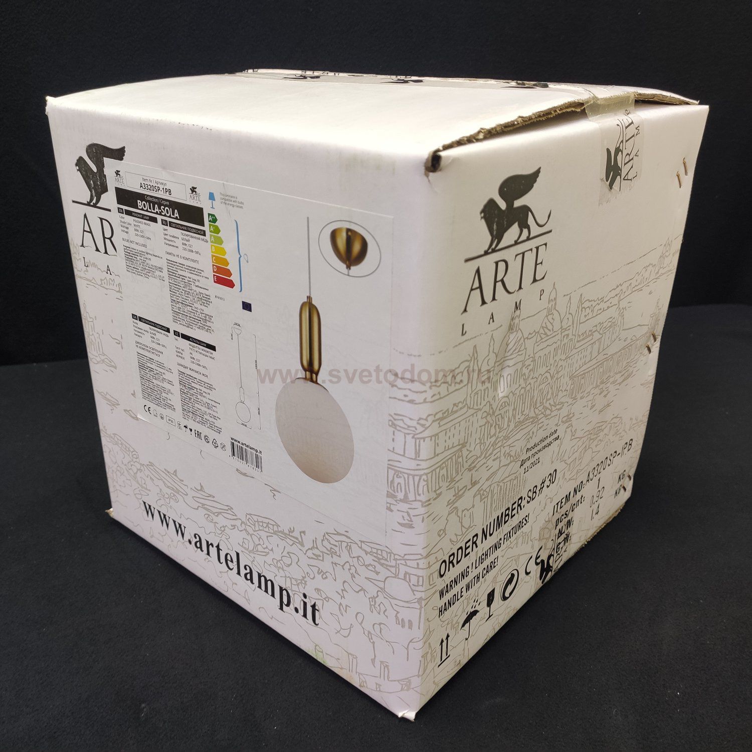 Светильник подвесной шар 200мм Arte lamp A3320SP-1PB BOLLA-SOLA