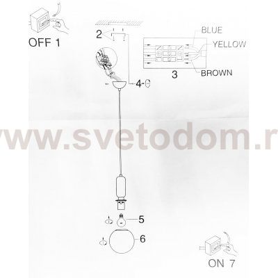 Светильник подвесной шар 250мм Arte lamp A3325SP-1PB BOLLA-SOLA