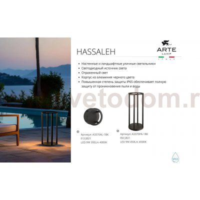 Уличный светильник Arte Lamp A3370PA-1BK HASSALEH