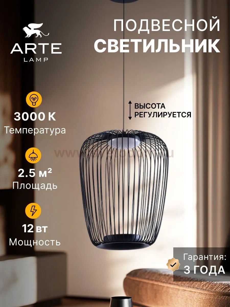 Светильник подвесной Arte Lamp A3528SP-12BK FLARE