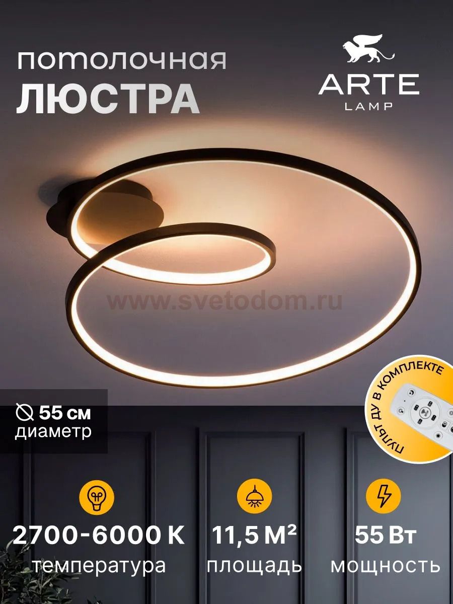 СВЕТИЛЬНИК ПОТОЛОЧНЫЙ Arte Lamp A3893PL-30BK MILLO