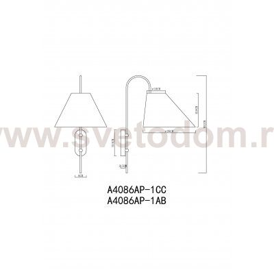 Светильник настенный Arte Lamp A4086AP-1AB RONDO