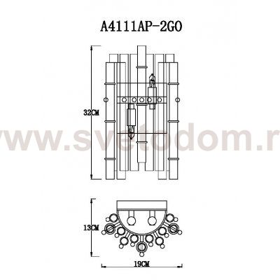 Настенные светильники Arte lamp A4111AP-2GO CRYSTALLA