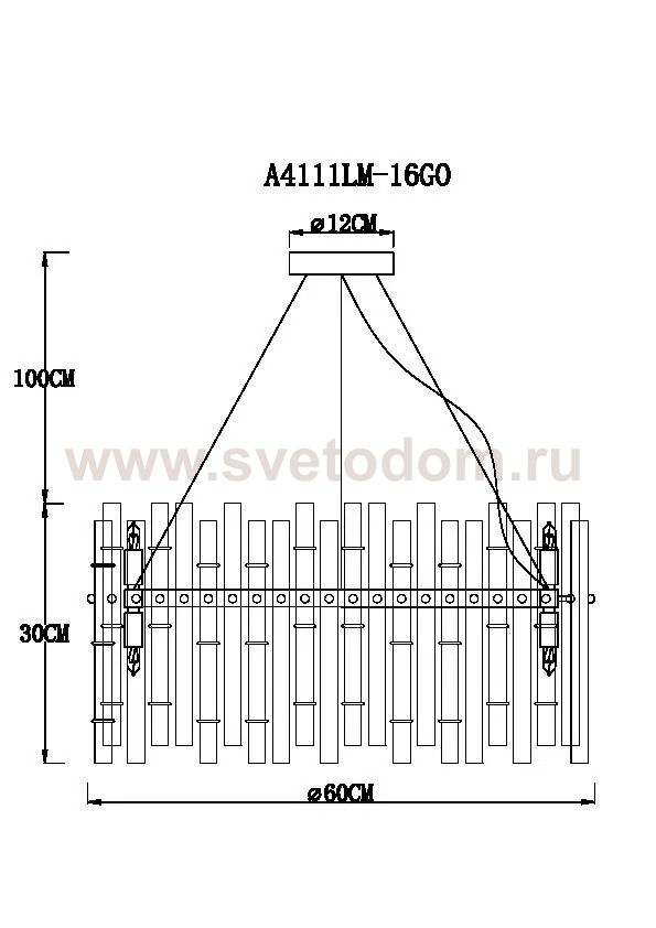 Подвесные люстры Arte lamp A4111LM-16GO CRYSTALLA