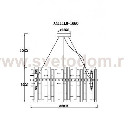 Подвесные люстры Arte lamp A4111LM-16GO CRYSTALLA
