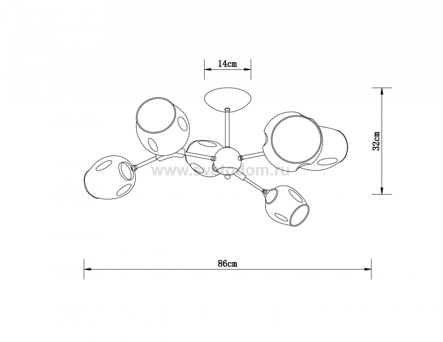 Люстры на штанге Arte Lamp A4211PL-6BK SEPPIA