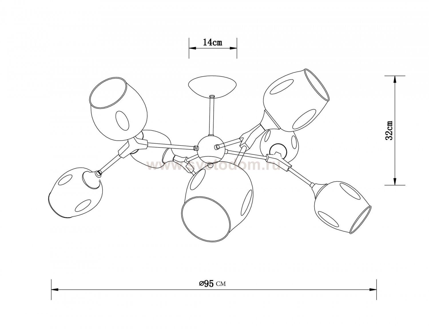Люстры на штанге Arte Lamp A4211PL-8BK SEPPIA