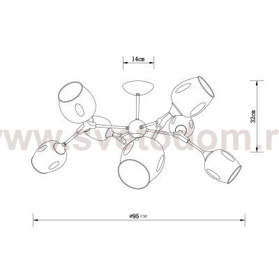 Люстры на штанге Arte Lamp A4211PL-8BK SEPPIA