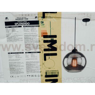 Светильник подвесной с эффектом мокрого стекла 200мм Arte lamp A4285SP-1SM Splendido