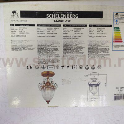 Светильник потолочный Arte lamp A4410PL-1SR SCHELENBERG