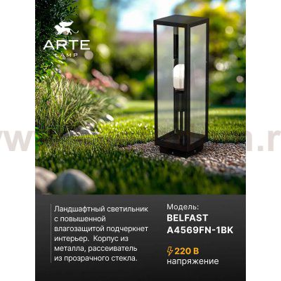 Ландшафтные светильники Arte Lamp A4569FN-1BK BELFAST