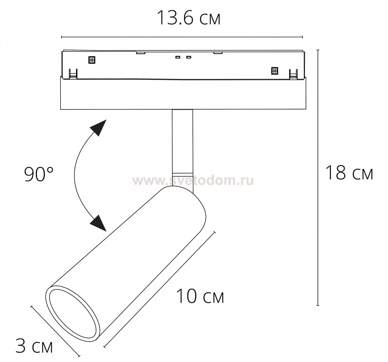 Светильник трековый для магнитного шинопровода Arte lamp A4680PL-1BK 