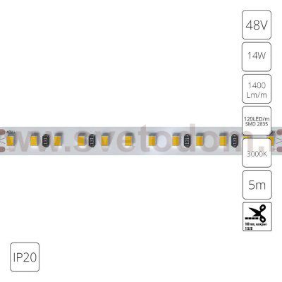 Светодиодная лента 48В Arte Lamp A4812010-05-3K TAPE