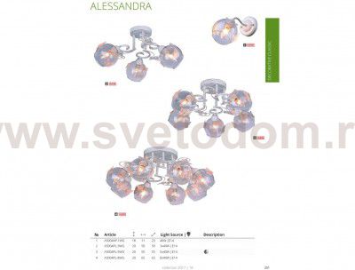 Люстра потолочная Arte lamp A5004PL-3WG ALESSANDRA