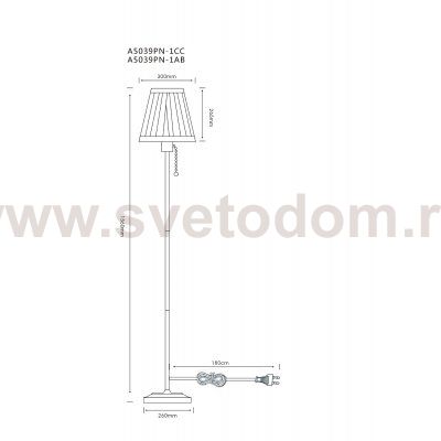 Светильник напольный торшер Arte Lamp A5039PN-1CC MARRIOT