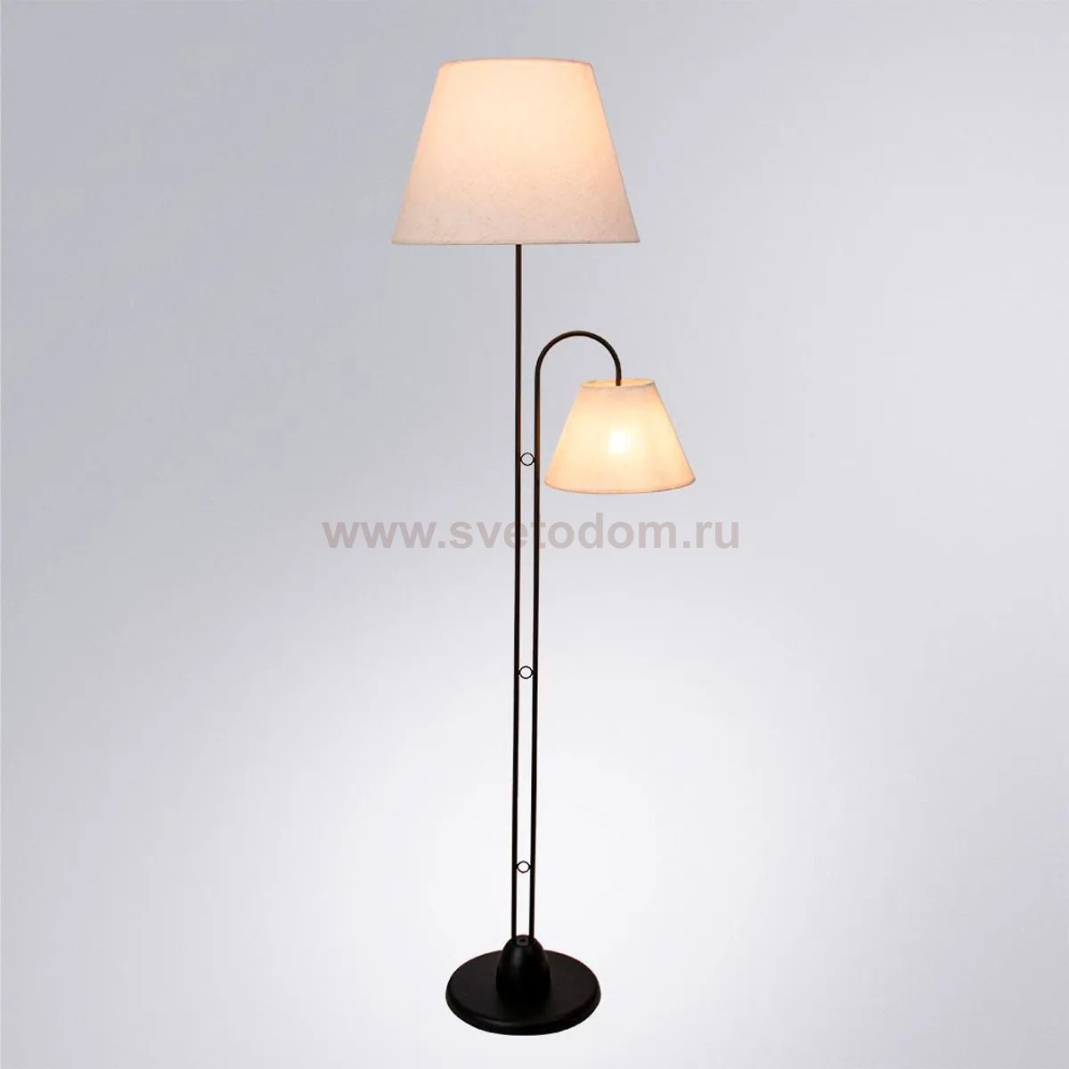 Торшер с абажуром Arte Lamp A5068PN-2BK ALEA