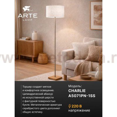 С абажуром Arte lamp A5071PN-1SS CHARLIE