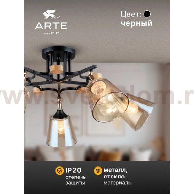 Потолочная люстра Arte Lamp A5078PL-5BK GLASSY
