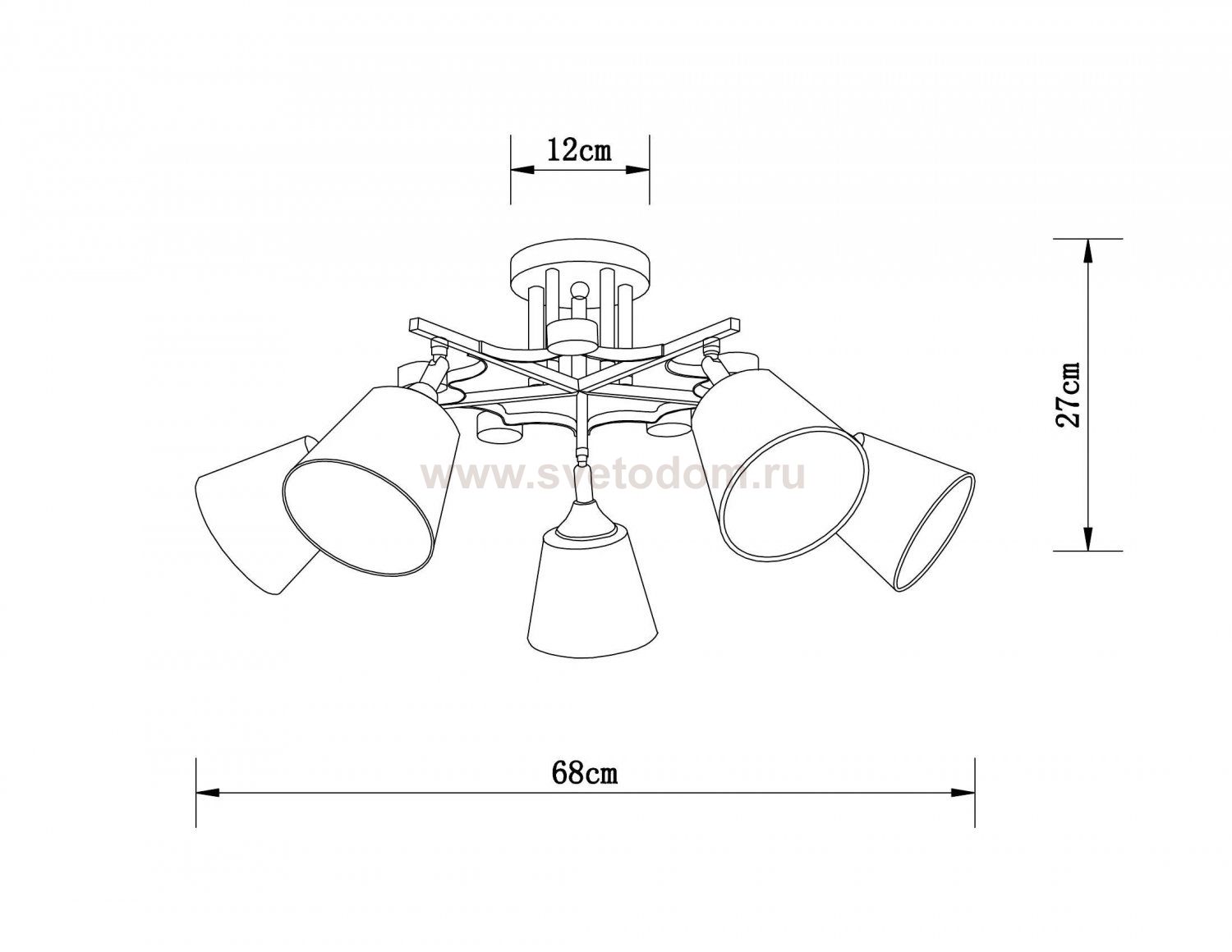 Потолочная люстра Arte Lamp A5078PL-5BK GLASSY