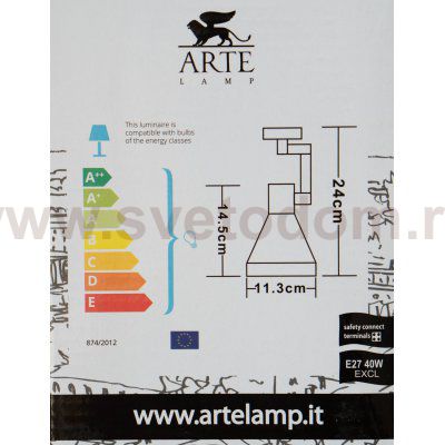 Светильник трековый E27 Arte lamp A5108PL-1BK NIDO