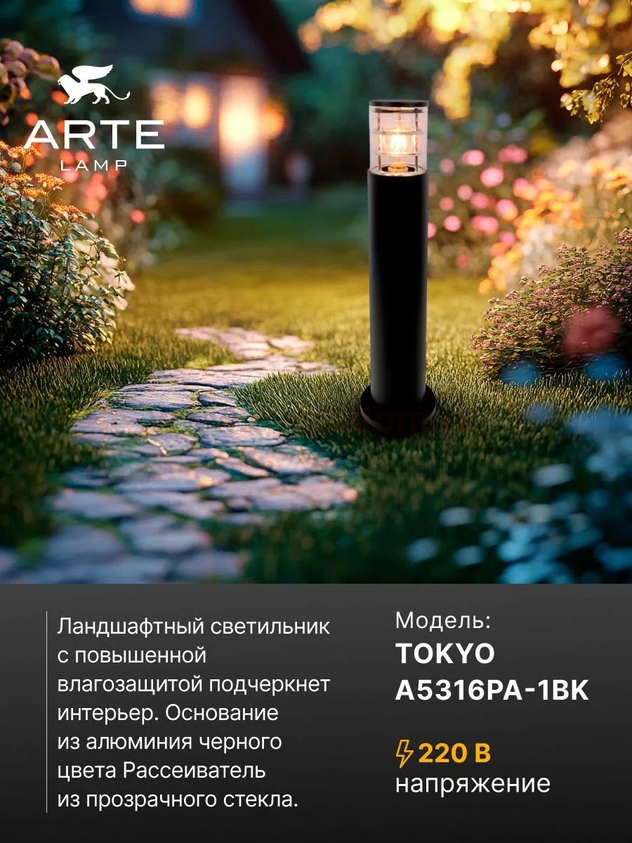 Уличный светильник Arte Lamp A5316PA-1BK TOKYO