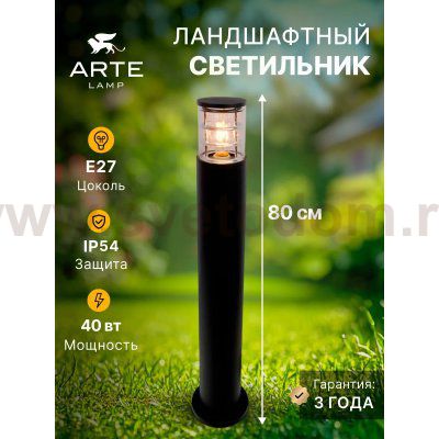 Уличный светильник Arte Lamp A5318PA-1BK TOKYO
