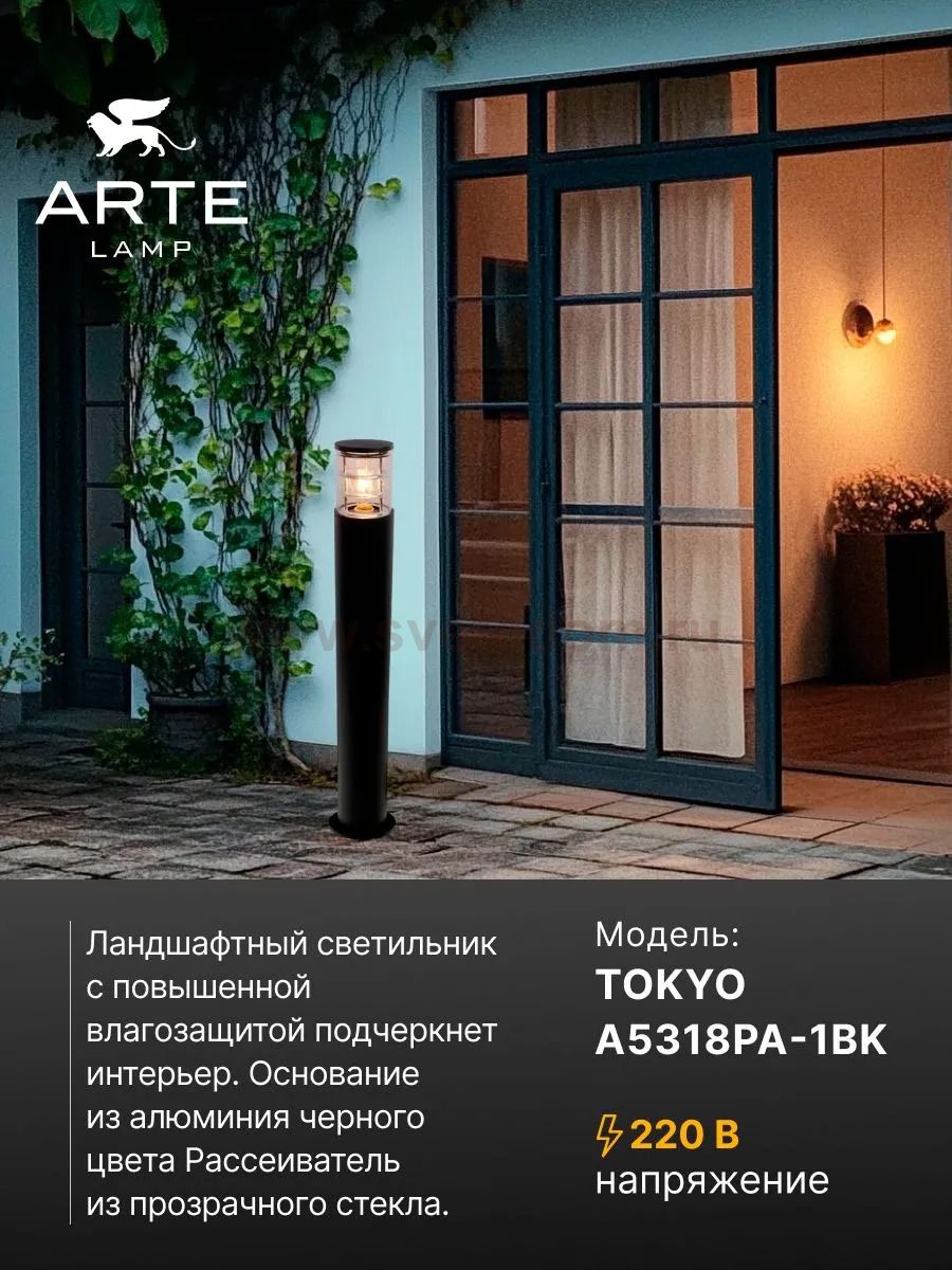 Уличный светильник Arte Lamp A5318PA-1BK TOKYO