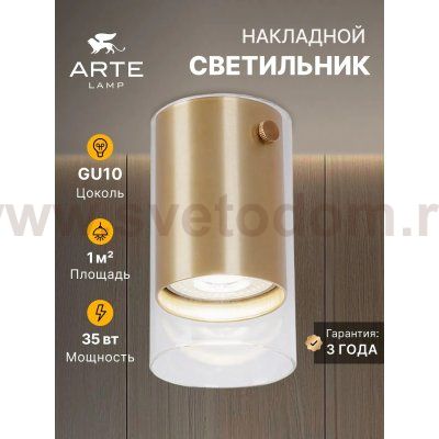 Точечный накладной светильник Arte Lamp A5365PL-1SG LAZIO LAZIO