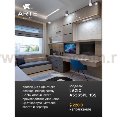 Точечный накладной светильник Arte Lamp A5365PL-1SS LAZIO LAZIO