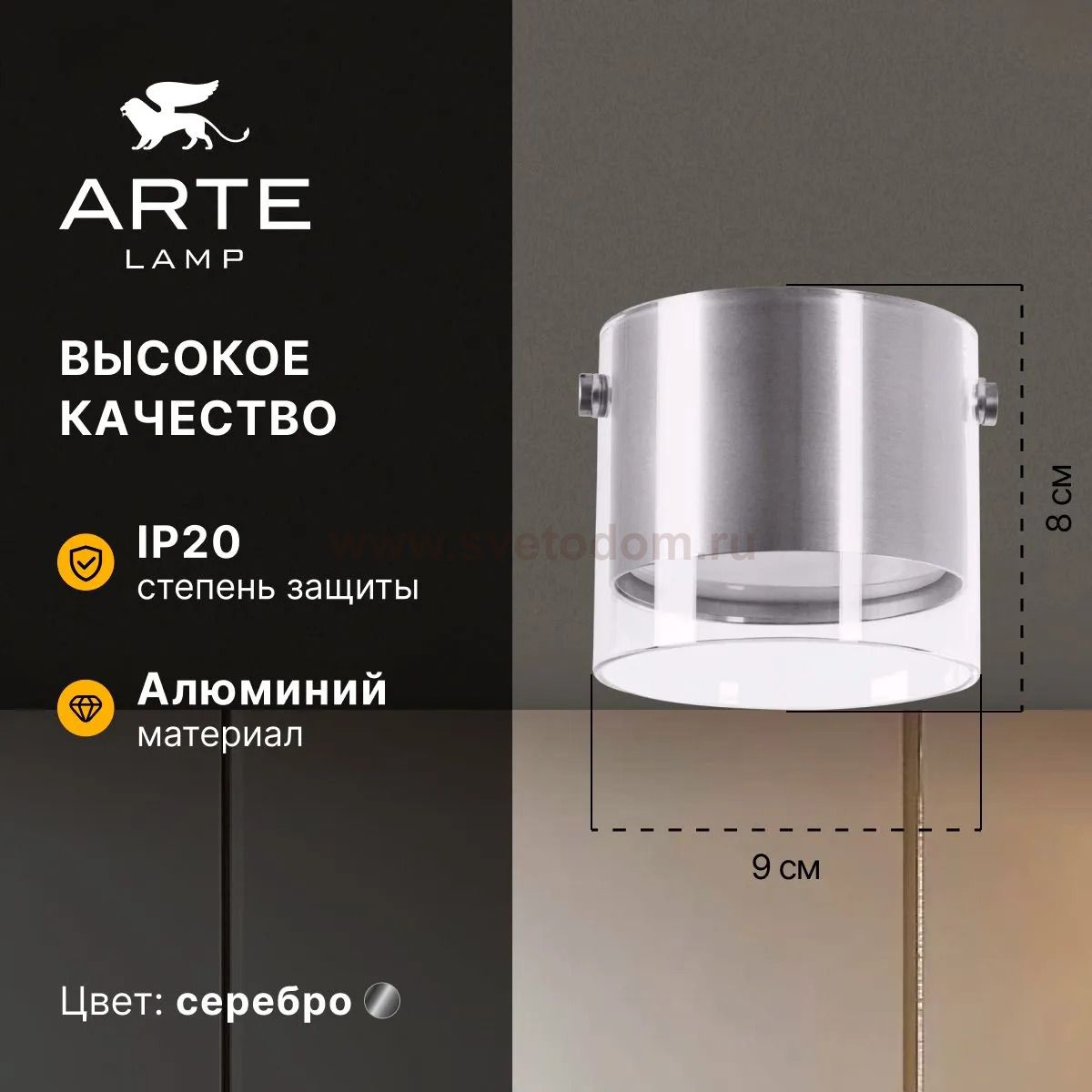 Точечный накладной светильник Arte Lamp A5366PL-1SS LAZIO LAZIO