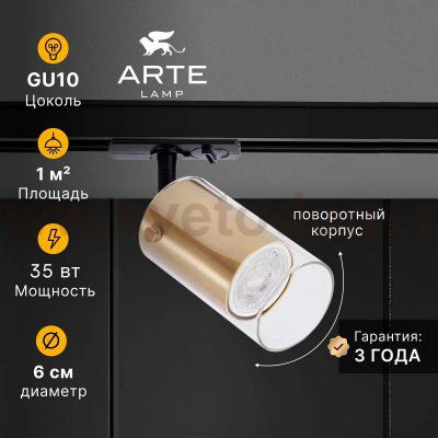 Трековый светильник Arte Lamp A5368PL-1SG LAZIO LAZIO