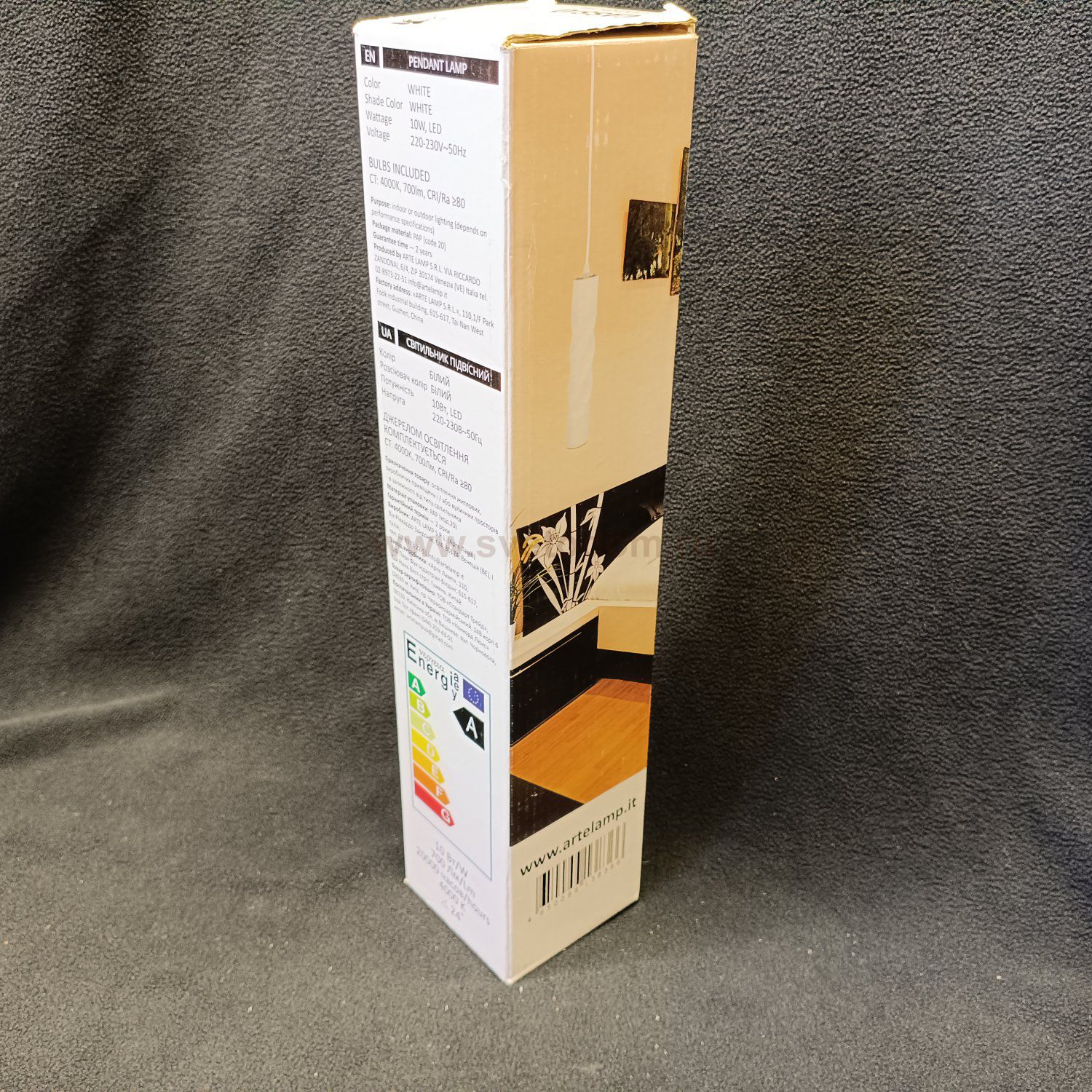 Светильник подвесной белый Arte lamp A5400SP-1WH CASSIO