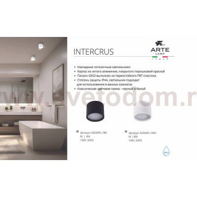 Светильники точечные накладные со сменной лампой Arte Lamp A5543PL-1WH INTERCRUS