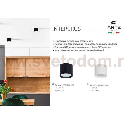 Светильники точечные накладные со сменной лампой Arte Lamp A5548PL-1WH INTERCRUS