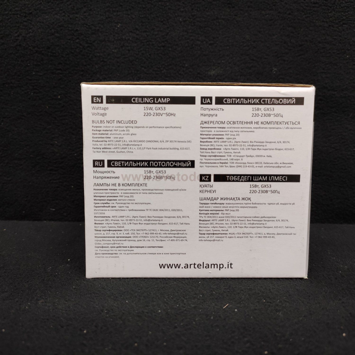 Потолочный светильник Arte Lamp A5554PL-1WH CASTOR