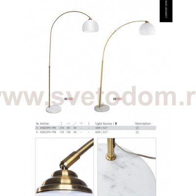 Торшер напольный Arte lamp A5822PN-1PB PAOLO