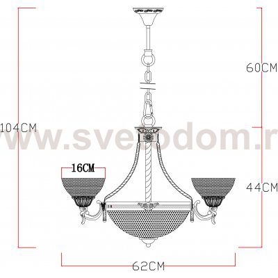 Светильник подвесной Arte lamp A5861LM-3-3WG Fedelta