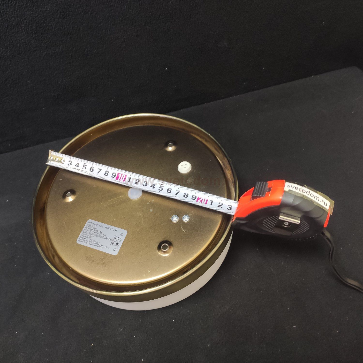 Светильник для ванной круглый 230мм 2*Е27 Arte Lamp A6047PL-2AB  AQUA-TABLET бронза IP44