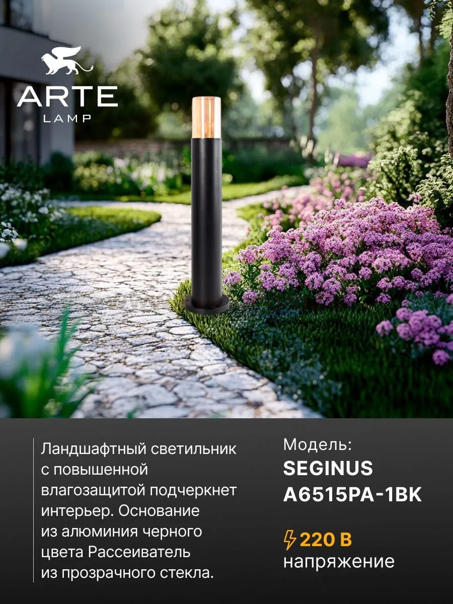 Уличный светильник Arte Lamp A6515PA-1BK SEGINUS