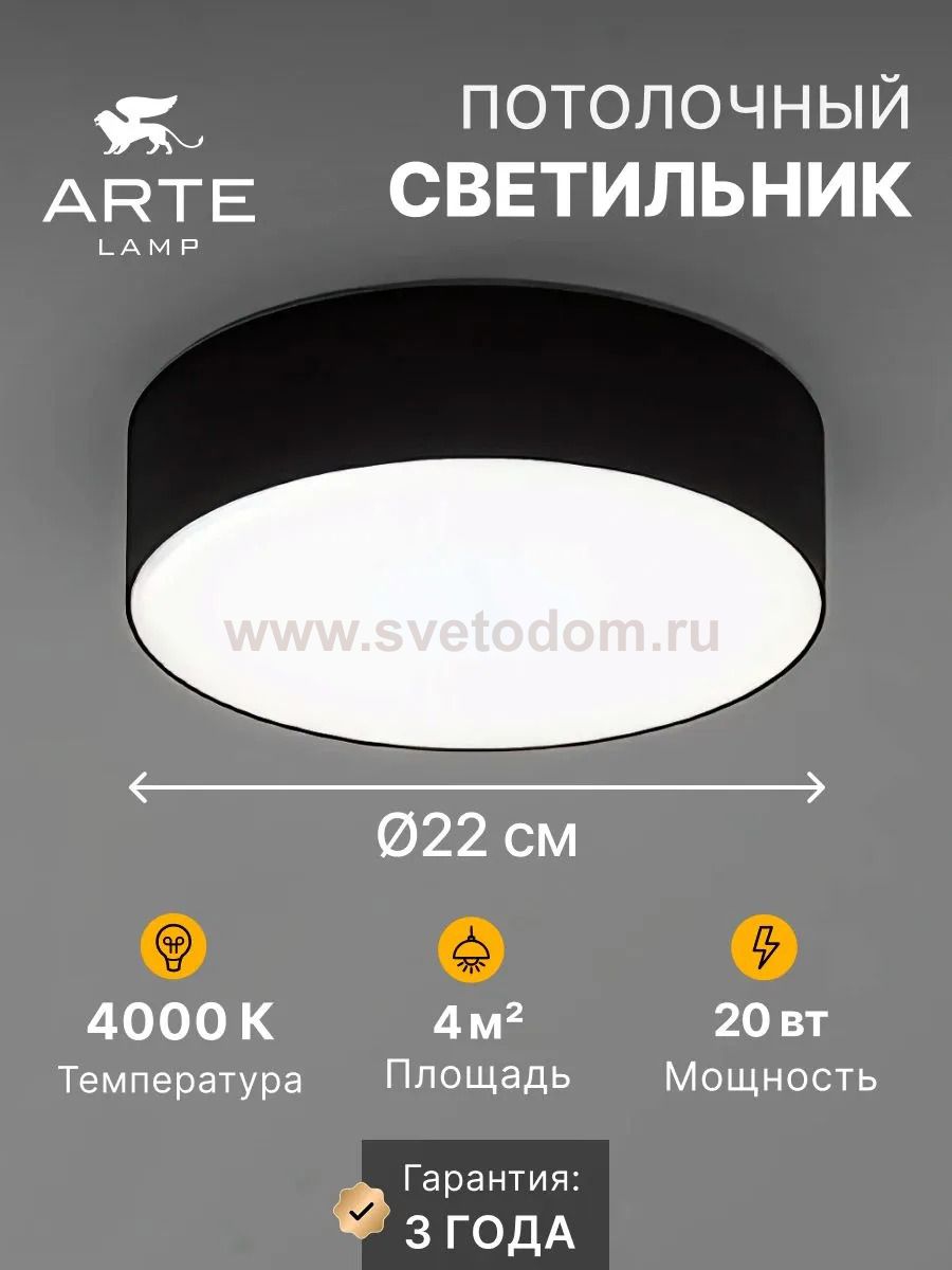 Светильник потолочный Arte Lamp A6620PL-1BK FADO