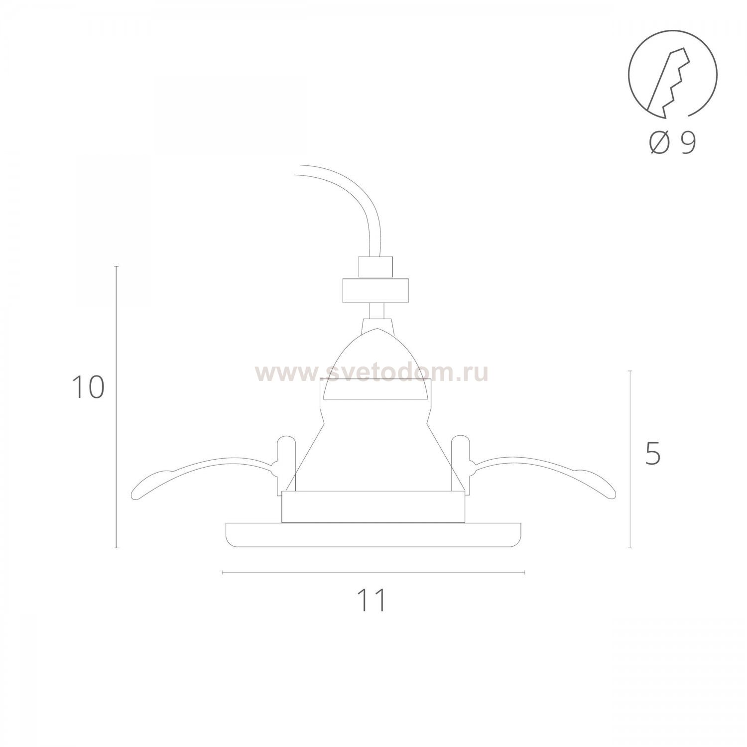 Светильник встраиваемый Arte Lamp A6663PL-1WH TAURUS