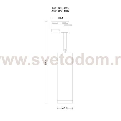 Светильник трековый черный Arte Lamp A6811PL-1BK 3000K