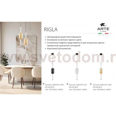 Светильник подвесной Arte Lamp A6837SP-12CL RIGLA