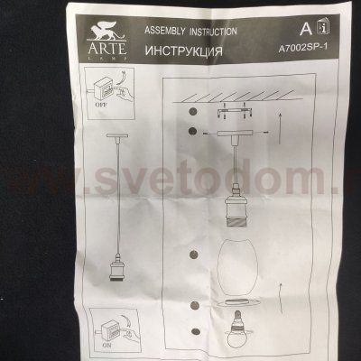 Светильник подвесной Arte lamp A7002SP-1BC ELECTRA