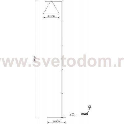 Торшер с одним плафоном Arte Lamp A7033PN-1BK DAVID